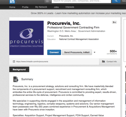 Procurevis- LinkedIn Page